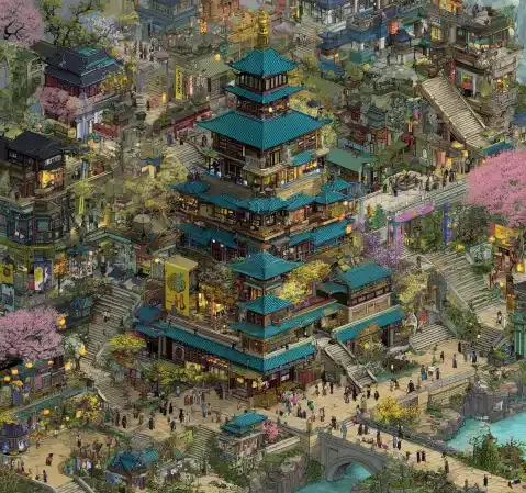 漫画作者工作台场景，桌面上摆放着原稿和画笔